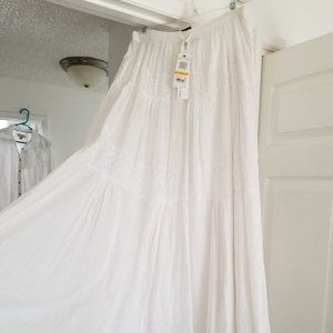 Calvin Klein long white flowy skirt